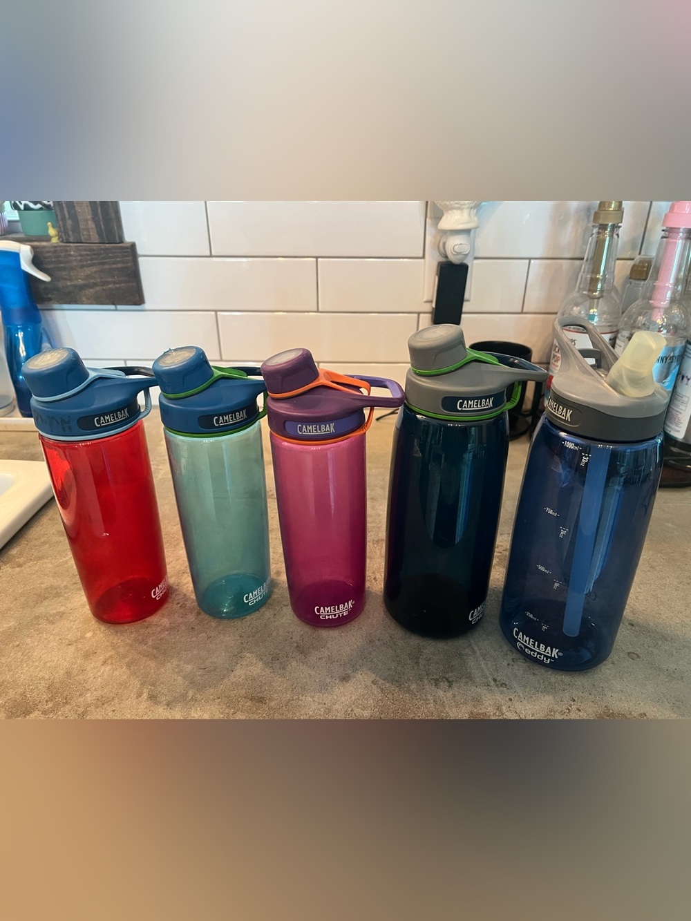 CamelBak Water Bottle Set in Red, Teal, Pink, Dark Blue, Navy